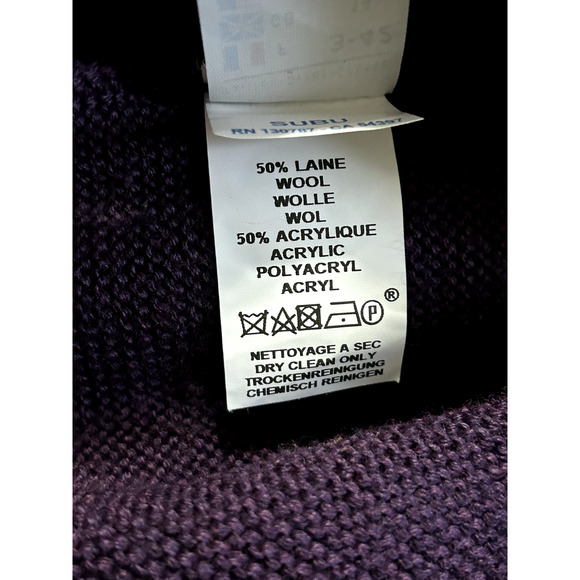 Saint James L’atelier Sweater Womens Size 10/42 Purple Toggle Knit Wool France - Picture 8 of 8